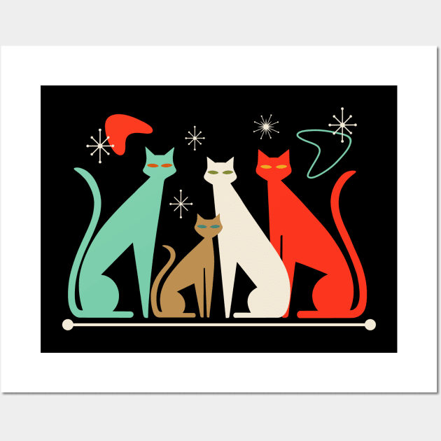 Retro Mid-Century Modern Look Cats 50s 60s Style Wall Art by gogo-jr